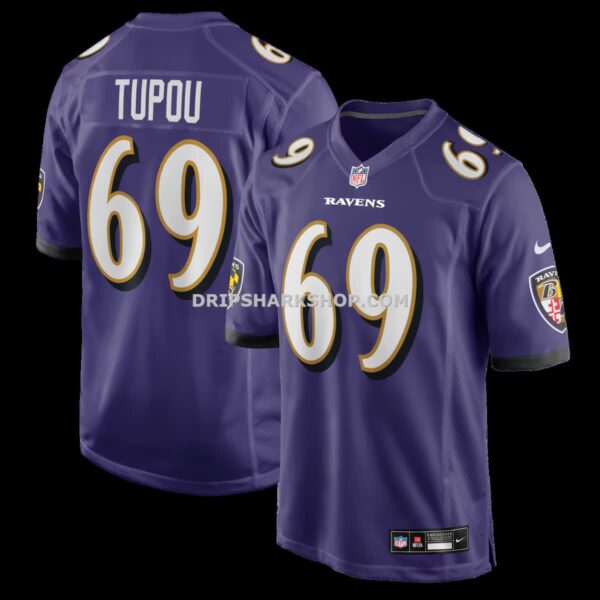 Mens Nike Josh Tupou Purple Baltimore Ravens Team Game Jersey