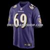 Mens Nike Josh Tupou Purple Baltimore Ravens Team Game Jersey