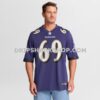Mens Nike Josh Tupou Purple Baltimore Ravens Team Game Jersey