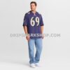 Mens Nike Josh Tupou Purple Baltimore Ravens Team Game Jersey