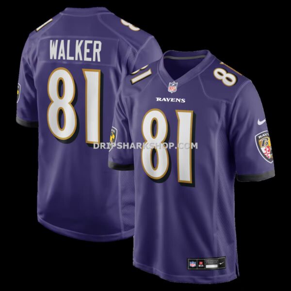 Mens Nike Devontez Walker Purple Baltimore Ravens Team Game Jersey