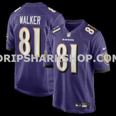 Mens Nike Devontez Walker Purple Baltimore Ravens Team Game Jersey
