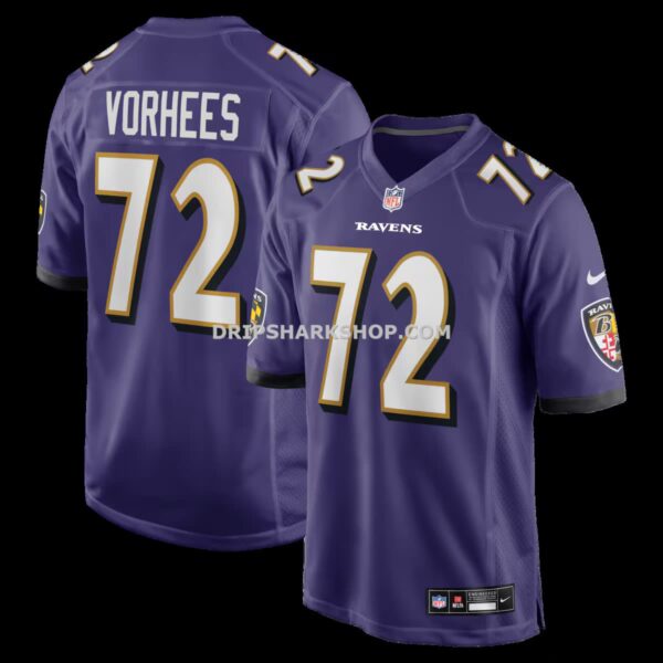 Mens Nike Andrew Vorhees Purple Baltimore Ravens Team Game Jersey