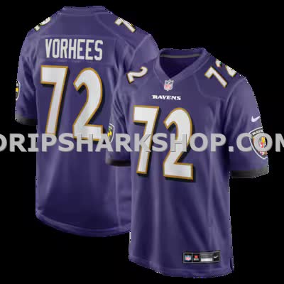 Mens Nike Andrew Vorhees Purple Baltimore Ravens Team Game Jersey