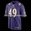 Mens Nike Jay Higgins Iv Purple Baltimore Ravens Team Game Jersey