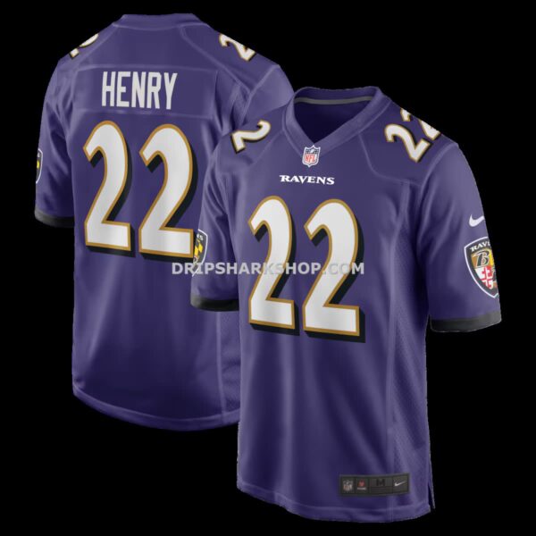 Mens Nike Derrick Henry Purple Baltimore Ravens Game Player Jersey