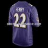 Mens Nike Derrick Henry Purple Baltimore Ravens Game Player Jersey