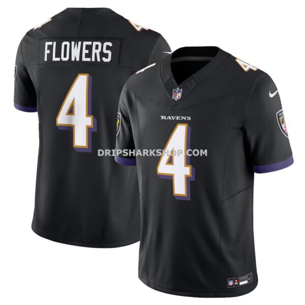 Mens Nike Zay Flowers Black Baltimore Ravens Alternate Vapor Fuse Limited Jersey
