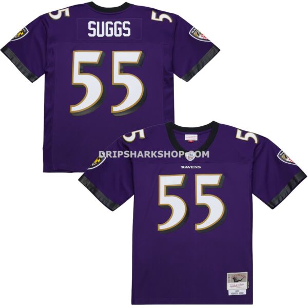 Mens Mitchell And Ness Terrell Suggs Purple Baltimore Ravens 2003 Legacy Replica Jersey