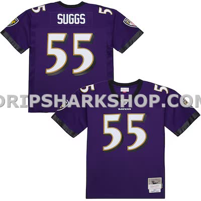 Mens Mitchell And Ness Terrell Suggs Purple Baltimore Ravens 2003 Legacy Replica Jersey