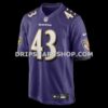 Mens Nike Justice Hill Purple Baltimore Ravens Game Jersey
