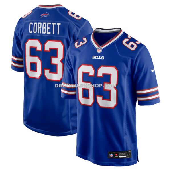 Mens Nike Austin Corbett Royal Buffalo Bills Team Game Jersey
