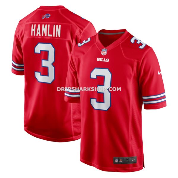 Mens Nike Damar Hamlin Red Buffalo Bills Alternate Game Jersey