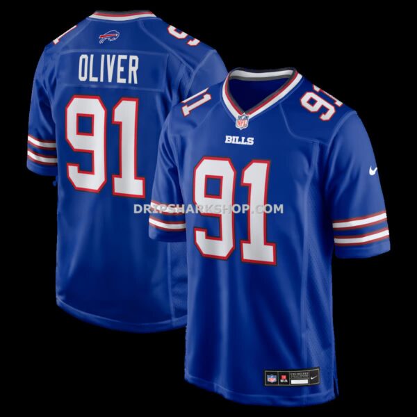 Mens Nike Ed Oliver Royal Buffalo Bills Team Game Player Jersey