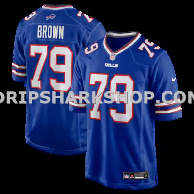 Mens Nike Ruben Brown Royal Buffalo Bills Game Retired Player Jersey