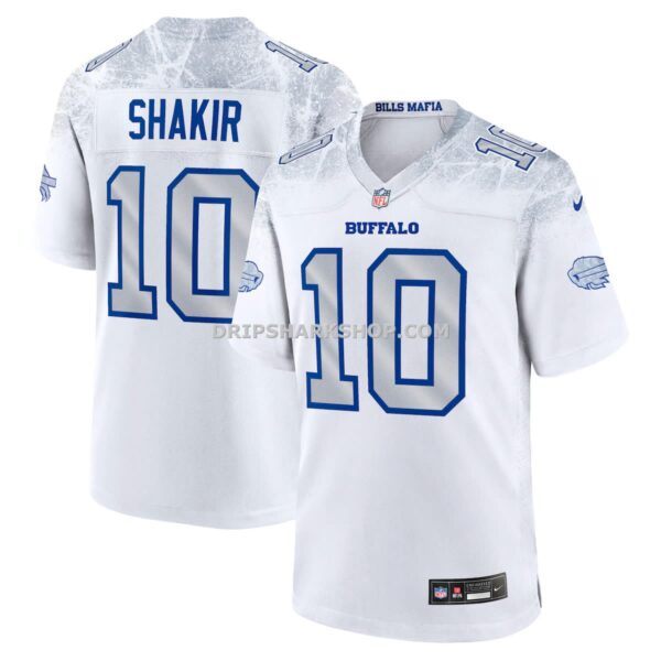 Mens Nike Khalil Shakir White Buffalo Bills 2025 Rivalries Collection Game Jersey