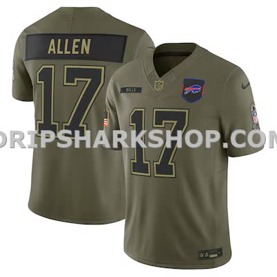 Mens Nike Josh Allen Olive Buffalo Bills 2025 Salute To Service Limited Jersey