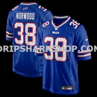 Mens Nike Tre Norwood Royal Buffalo Bills Team Game Jersey