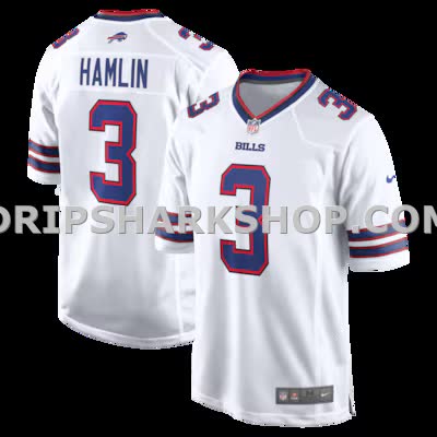 Mens Nike Damar Hamlin White Buffalo Bills Game Jersey