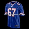 Mens Nike Kent Hull Royal Buffalo Bills Game Retired Player Jersey