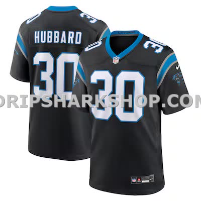 Mens Nike Chuba Hubbard Black Carolina Panthers Team Game Jersey