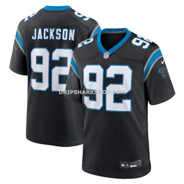 Mens Nike Cam Jackson Black Carolina Panthers Team Game Jersey