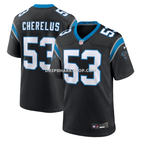 Mens Nike Claudin Cherelus Black Carolina Panthers Team Game Jersey