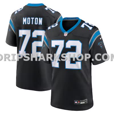 Mens Nike Taylor Moton Black Carolina Panthers Team Game Jersey