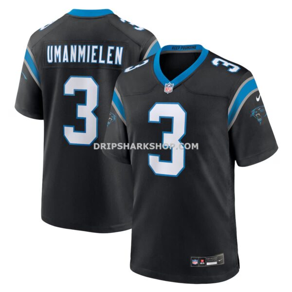 Mens Nike Princely Umanmielen Black Carolina Panthers Team Game Jersey