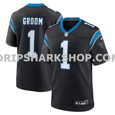 Mens Nike Number 1 Groom Black Carolina Panthers Game Jersey
