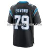 Mens Nike Ikem Ekwonu Black Carolina Panthers Game Jersey