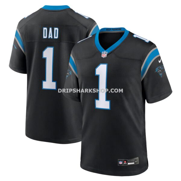 Mens Nike Number 1 Dad Black Carolina Panthers Game Jersey