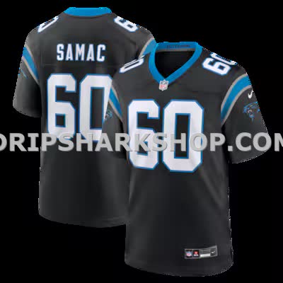 Mens Nike Nick Samac Black Carolina Panthers Team Game Jersey