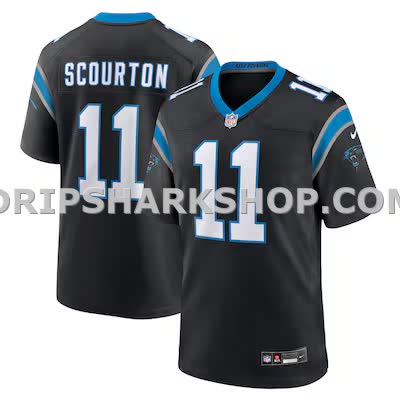 Mens Nike Nic Scourton Black Carolina Panthers Team Game Jersey