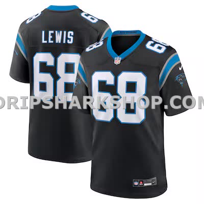 Mens Nike Damien Lewis Black Carolina Panthers Game Jersey