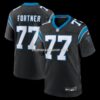 Mens Nike Luke Fortner Black Carolina Panthers Team Game Jersey