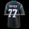 Mens Nike Luke Fortner Black Carolina Panthers Team Game Jersey