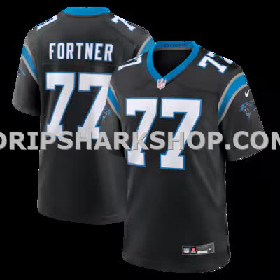 Mens Nike Luke Fortner Black Carolina Panthers Team Game Jersey