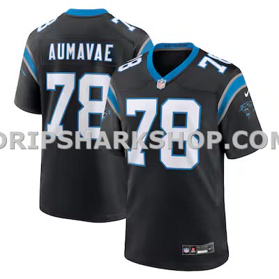 Mens Nike Popo Aumavae Black Carolina Panthers Team Game Jersey