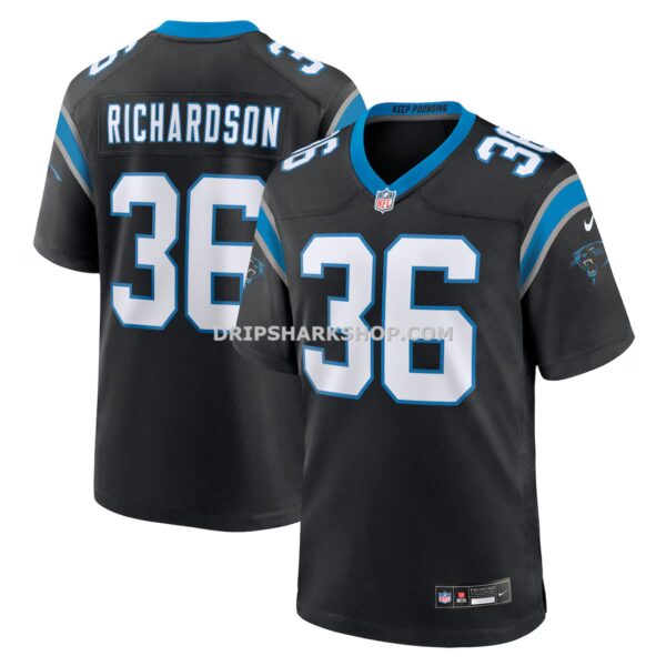 NFL05bb19G04-fe5b9a Mens Nike Demani Richardson Black Carolina Panthers Team Game Jersey
