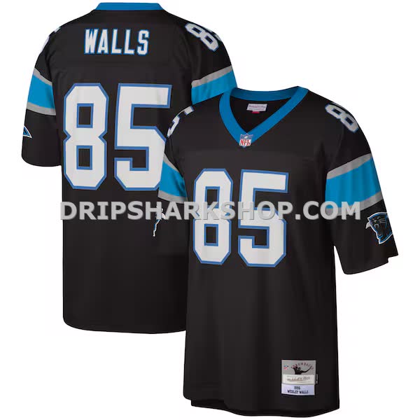 Mens Mitchell And Ness Wesley Walls Black Carolina Panthers Legacy Replica Jersey Pi4401000