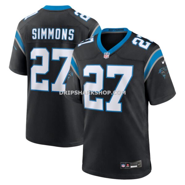 Mens Nike Isaiah Simmons Black Carolina Panthers Team Game Jersey