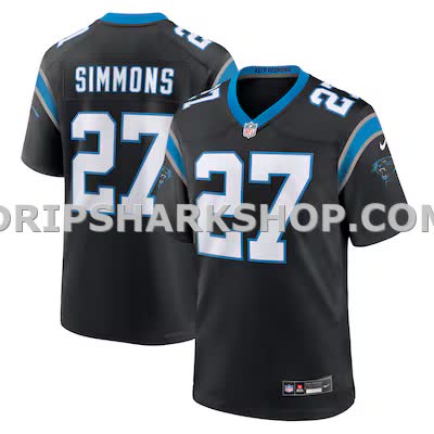 Mens Nike Isaiah Simmons Black Carolina Panthers Team Game Jersey