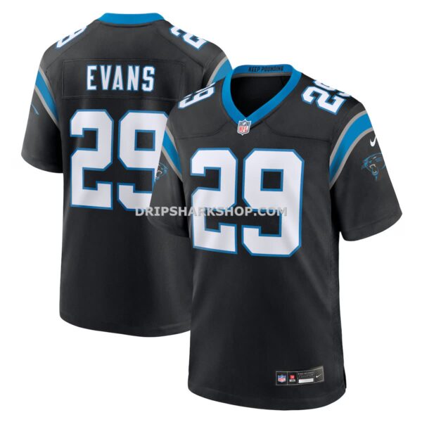 Mens Nike Akayleb Evans Black Carolina Panthers Team Game Jersey
