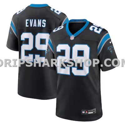 Mens Nike Akayleb Evans Black Carolina Panthers Team Game Jersey