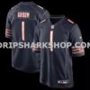 NFL0681d3M01-9d2f26 Mens Nike Number 1 Groom Navy Chicago Bears Game Jersey