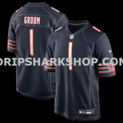 Mens Nike Number 1 Groom Navy Chicago Bears Game Jersey