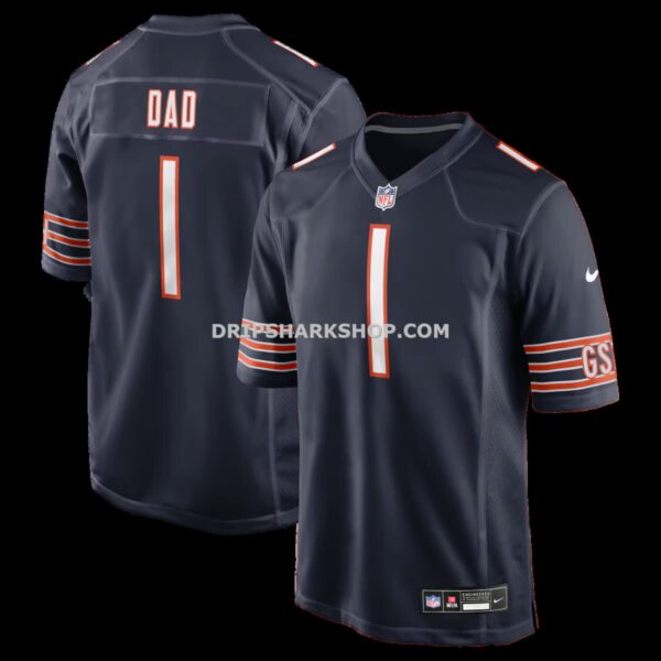 Mens Nike Number 1 Dad Navy Chicago Bears Game Jersey