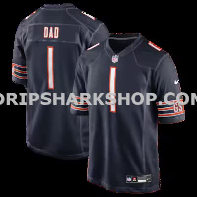 Mens Nike Number 1 Dad Navy Chicago Bears Game Jersey