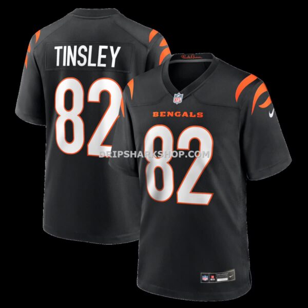 Mens Nike Mitchell Tinsley Black Cincinnati Bengals Team Game Jersey